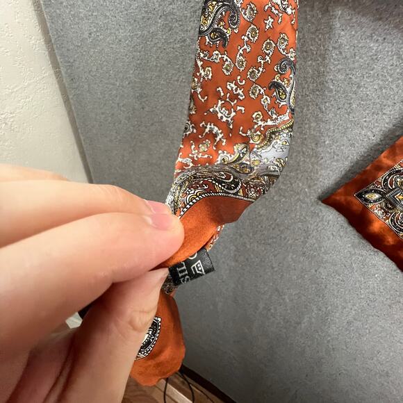 Silk Scarf Brown Multicolor - Picture 4 of 5